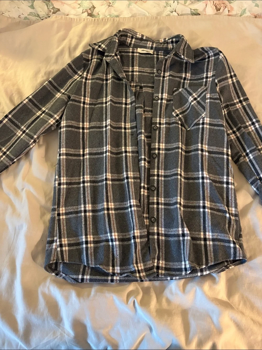 Gray Plaid Button-UpJacket - Picture 1 of 1